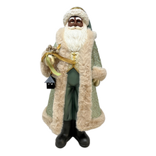 Load image into Gallery viewer, Santa with Green Fur Coat and Lantern
