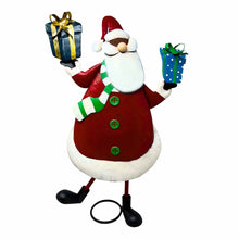 Load image into Gallery viewer, Metal Santa with Green/White Scarf
