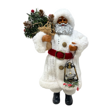 Load image into Gallery viewer, Silver Beard Santa with White Coat and Christmas Tree
