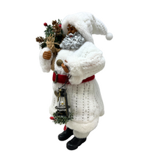 Load image into Gallery viewer, Silver Beard Santa with White Coat and Christmas Tree
