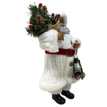 Load image into Gallery viewer, Silver Beard Santa with White Coat and Christmas Tree
