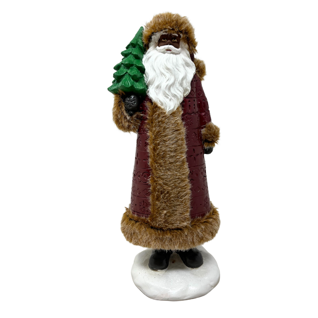 Burgundy Mink Coat Santa