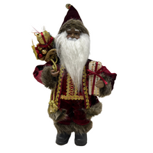 Load image into Gallery viewer, Red/Gold Velvet Santa
