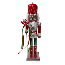 Load image into Gallery viewer, Red Candy Cane Nutcracker
